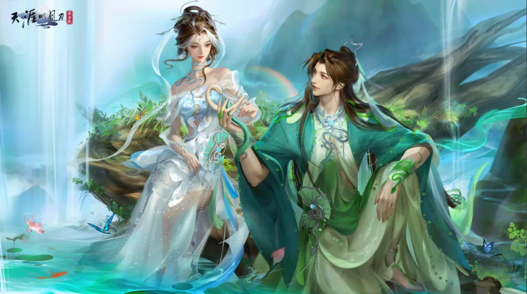 天刀手游开年版本来袭,全新白蛇青蛇设计外观【圣绣·西湖烟雨】曝光