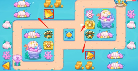 保卫萝卜4海的闺女第102关怎么过 海的闺女第102关无伤金萝卜通关攻略