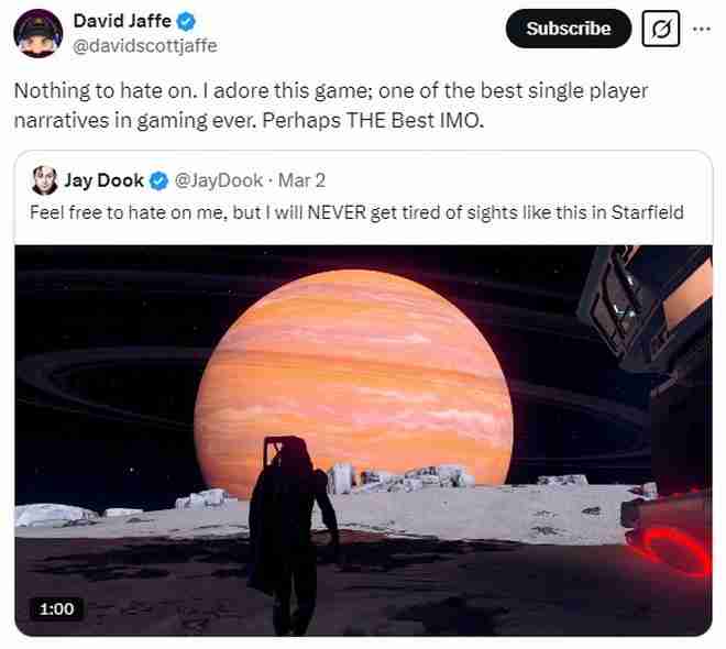 星空：最佳单机叙事游戏？大卫·杰夫的惊人之语引发热议