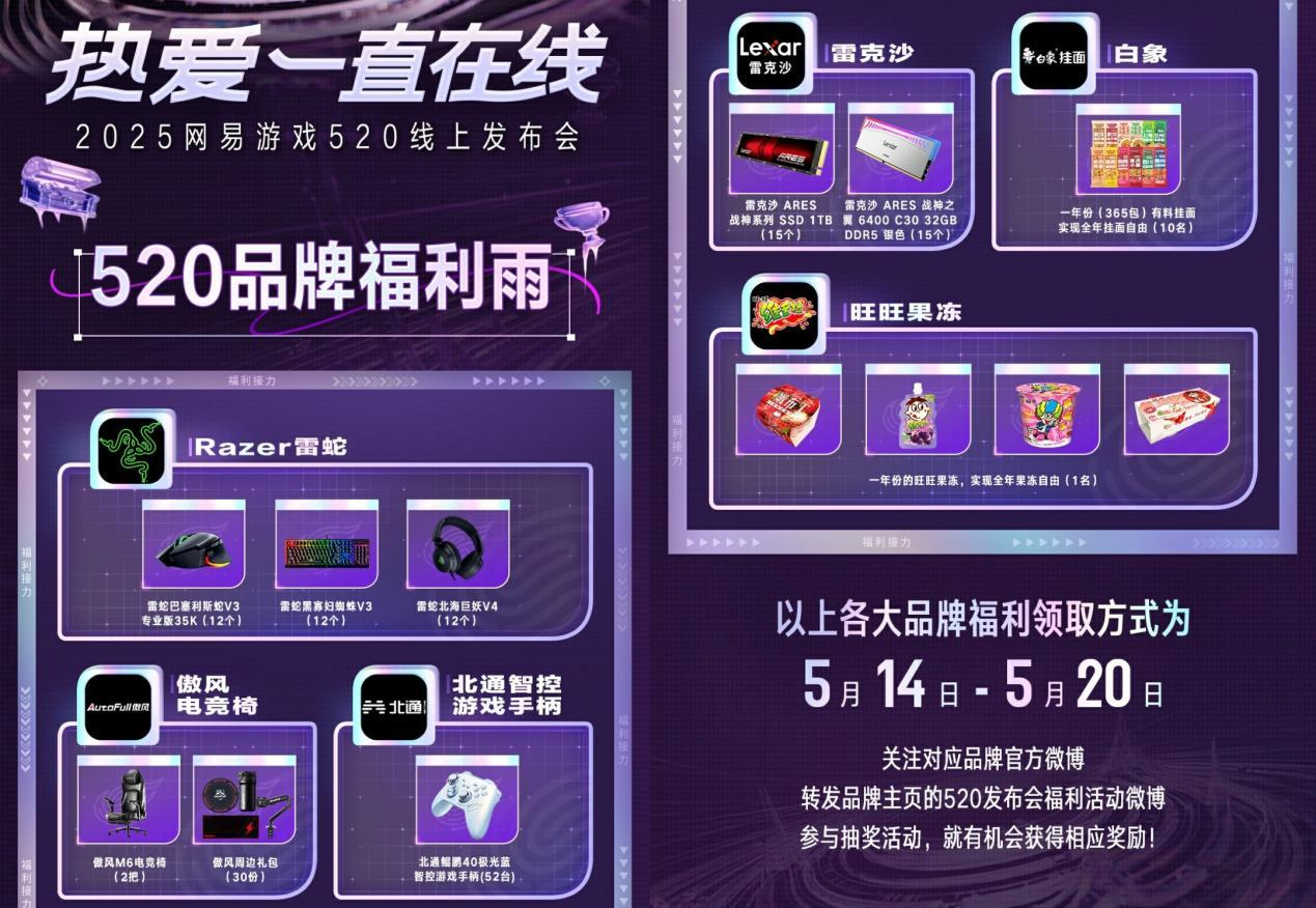 海量福利回馈热爱，2025网易游戏520发布会开启多重“福利内卷”