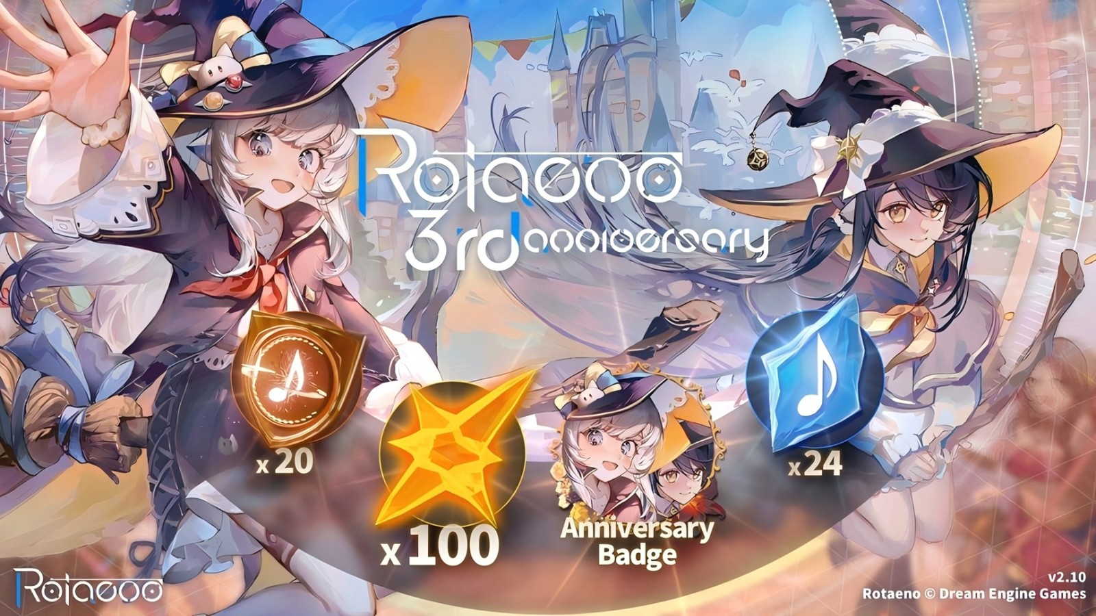 《旋转音律》开启三周年庆典,本体免费下载,新曲、新活动领到手软!