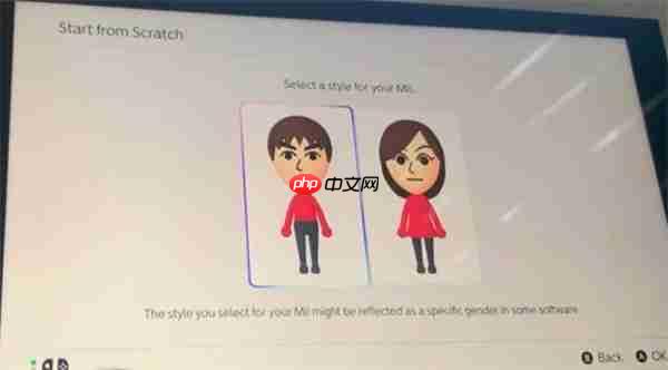 Switch2 Mii性别选项取消 使用角色风格选择代替