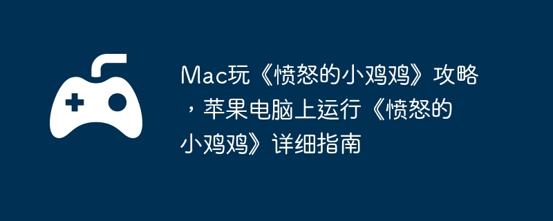 Mac玩《愤怒的小鸡鸡》攻略，苹果电脑上运行《愤怒的小鸡鸡》详细指南