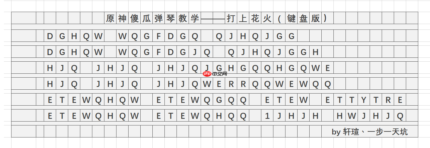 原神打上花火乐谱