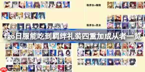 fgo日服能吃到羁绊礼装四重加成从者一览-fgo日服哪些从者能吃到给幸福的新娘四重加成
