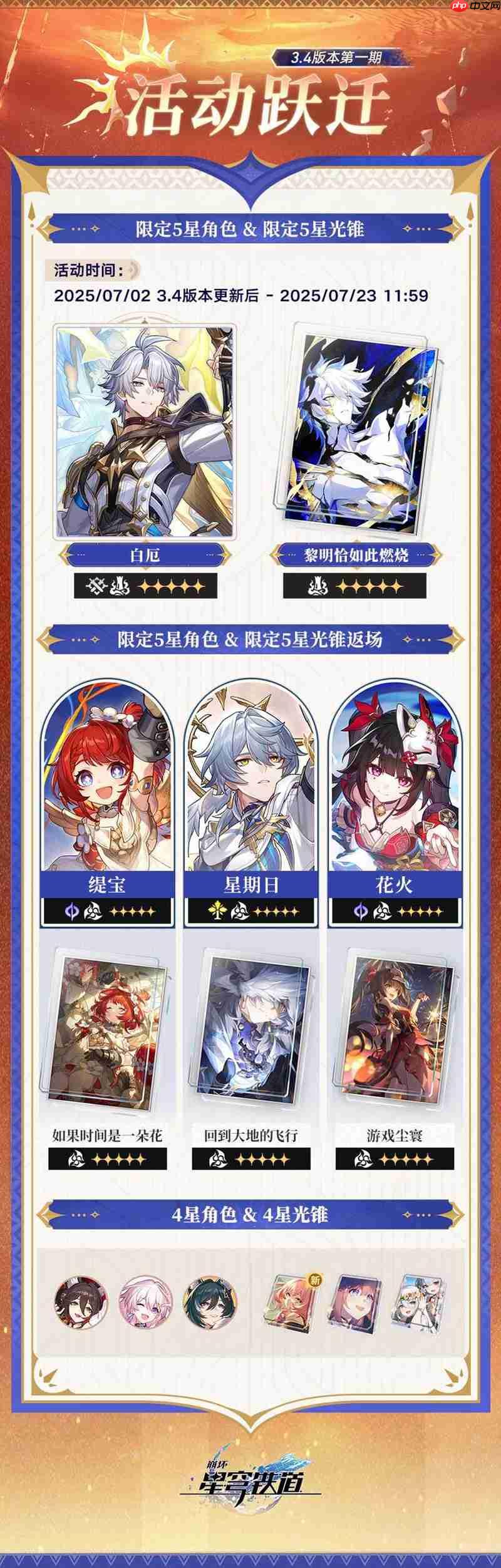 崩坏星穹铁道3.4版本卡池有哪些 新版本跃迁卡池